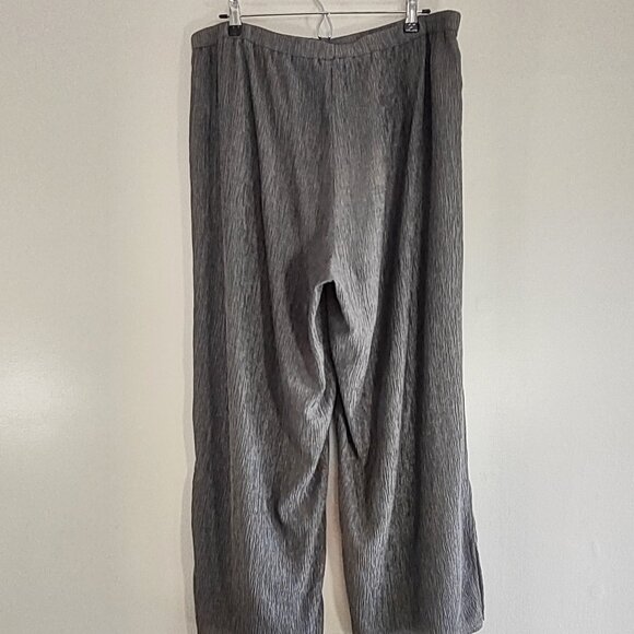 Eileen Fisher Plisse Crinkle Pant Wide-Leg Rye Texture Boho Casual  Size XL - Picture 8 of 12